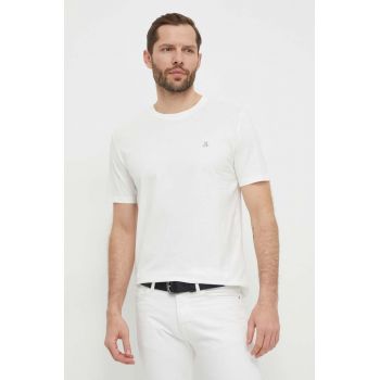 Marc O'Polo tricou din bumbac barbati, culoarea alb, neted ieftin