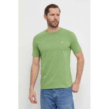 Marc O'Polo tricou din bumbac barbati, culoarea verde, neted de firma original