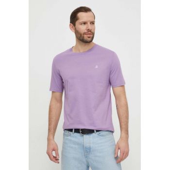 Marc O'Polo tricou din bumbac barbati, culoarea violet, neted ieftin
