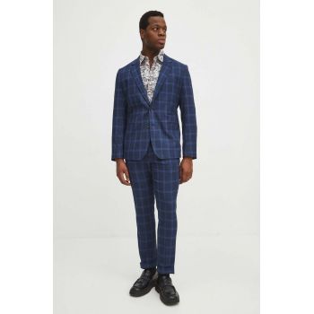 Medicine pantaloni bărbați, culoarea bleumarin, mulată