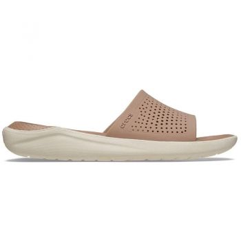 Papuci Crocs LiteRide Slide Maro - Latte/Stucco ieftini