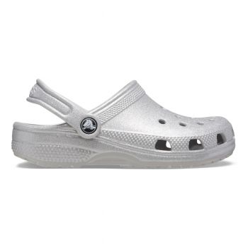 Saboti Crocs Classic Glitter Clog Kids Gri - Silver Glitter ieftini