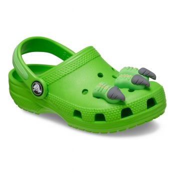 Saboti Crocs Classic Toddler I AM Dinosaur Clog Verde - Green Slime ieftini