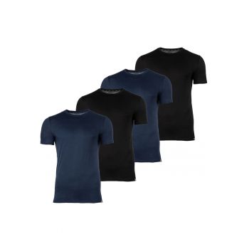 Set de tricouri cu decolteu la baza gatului - 4 piese de firma original