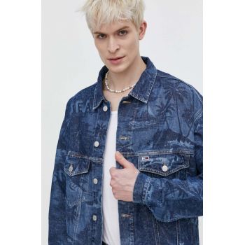 Tommy Jeans geacă din denim bărbați, culoarea bleumarin, de tranziție DM0DM18971 ieftina