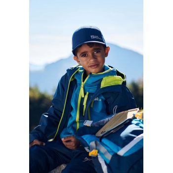 Jack Wolfskin șapcă de baseball pentru copii ACTIVE HIKE culoarea albastru marin, cu imprimeu ieftina