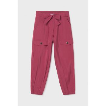 Mayoral pantaloni copii culoarea bordo, neted ieftini