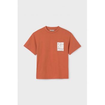 Mayoral tricou de bumbac pentru copii culoarea portocaliu, cu imprimeu