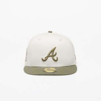 New Era Atlanta Braves MLB White Crown 59FIFTY Fitted Cap Ivory/ New Olive