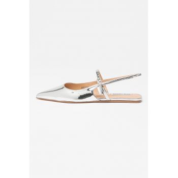 Balerini slingback de piele cu varf ascutit