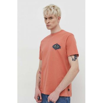 Billabong tricou din bumbac barbati, culoarea portocaliu, cu imprimeu de firma original