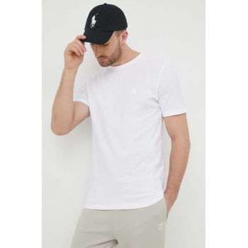 BOSS Orange tricou din bumbac barbati, culoarea alb, neted, 50508584