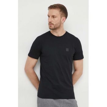 BOSS Orange tricou din bumbac barbati, culoarea negru, neted, 50508584