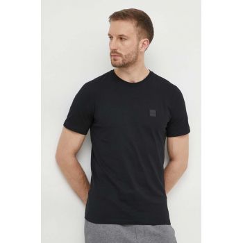 Boss Orange tricou din bumbac barbati, culoarea negru, neted, 50508584