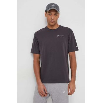 Champion tricou din bumbac bărbați, culoarea gri, uni 219787 de firma original