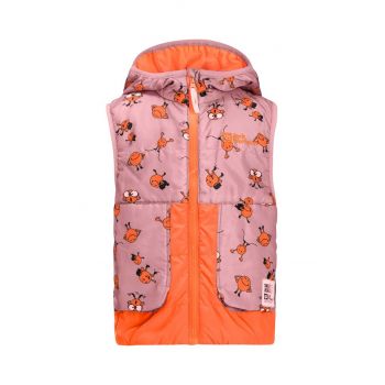 Jack Wolfskin vesta copii SMILEYWORLD AOP VEST culoarea roz