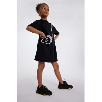 Marc Jacobs rochie din bumbac pentru copii culoarea negru, mini, drept ieftina
