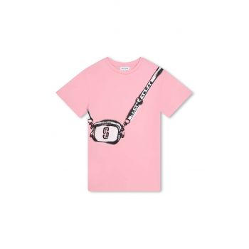 Marc Jacobs rochie din bumbac pentru copii culoarea roz, mini, drept ieftina