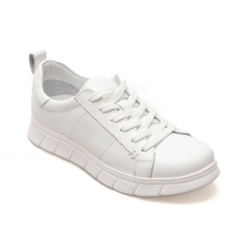 Pantofi GRYXX albi, 22104, din piele naturala de firma originala