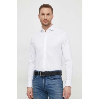 BOSS cămașă bărbați, culoarea alb, cu guler italian, slim 50503533