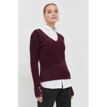 Morgan pulover femei, culoarea bordo, light de firma original