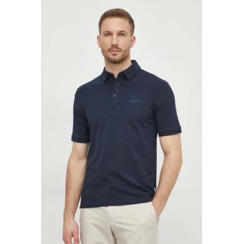 Pepe Jeans tricou polo barbati, culoarea albastru marin, neted