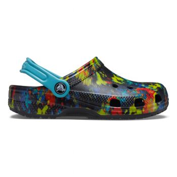 Saboți Crocs Kids' Classic Tie-Dye Graphic New Clog Multicolor - Turq Tonic/Multi