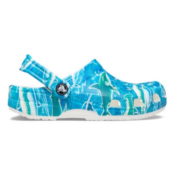 Saboti Crocs Classic Pool Party Clog Kids Albastru deschis - Shark/Ocean ieftini