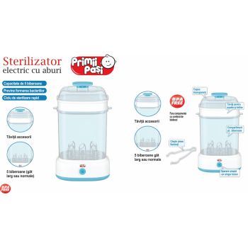 Sterilizator electric Primii Pasi cu aburi 5 biberoane ieftin