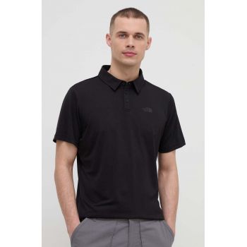 The North Face polo sportiv Tanken culoarea negru, neted