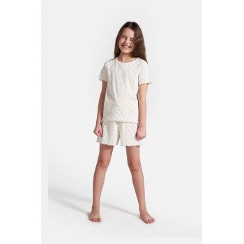 Coccodrillo pijamale de bumbac pentru copii culoarea bej ieftine