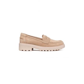 Geox mocasini din piele intoarsa CASEY culoarea roz