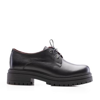 Pantofi casual damă din piele naturală,Leofex - 347-1 Negru Box de firma originala