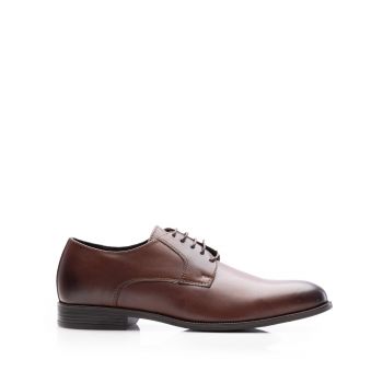 Pantofi eleganţi bărbaţi din piele naturală, Leofex - 622 Maro box de firma original