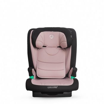 Scaun auto iSize Isofix Coccolle Eris, 100-150 cm, Tetiera si spatar reglabile, Pozitie somn junior, Cotiere confortabile, Omologat R129, Bare isofix reglabile, Dessert Rose