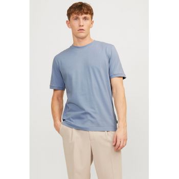 Tricou din amestec de bumbac organic cu decolteu la baza gatului