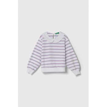 United Colors of Benetton hanorac de bumbac pentru copii culoarea violet, modelator ieftina