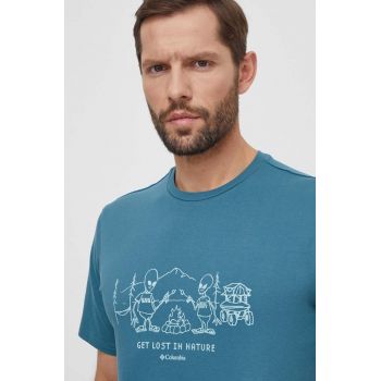 Columbia tricou din bumbac Explorers Canyon bărbați, cu model 2036441 ieftin