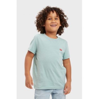 Levi's tricou de bumbac pentru copii culoarea turcoaz, neted