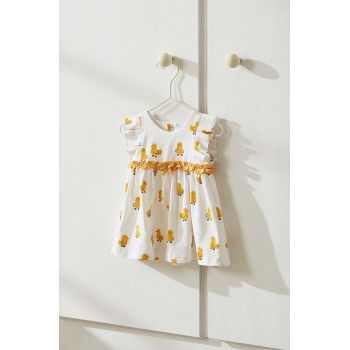Mayoral Newborn rochie bebe culoarea galben, mini, evazati