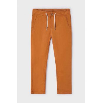 Mayoral pantaloni cu amestec de in pentru copii culoarea portocaliu, neted