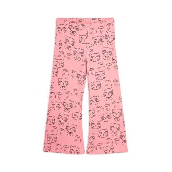 Mini Rodini pantaloni copii Cathlethes culoarea roz, cu model