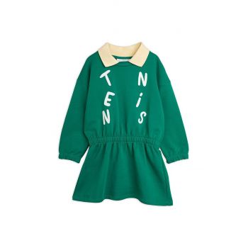 Mini Rodini rochie din bumbac pentru copii Tennis culoarea verde, mini, evazați de firma originala