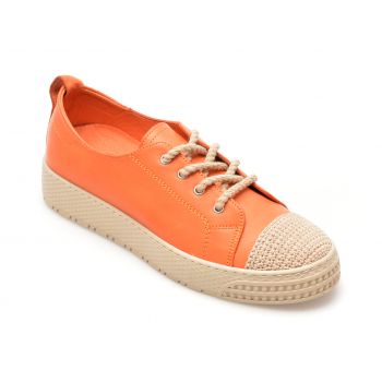 Pantofi GRYXX portocalii, 23811, din piele naturala