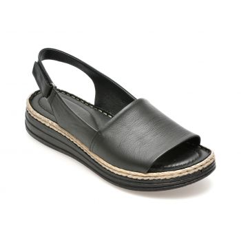 Sandale casual GRYXX negre, 9408580, din piele naturala ieftina