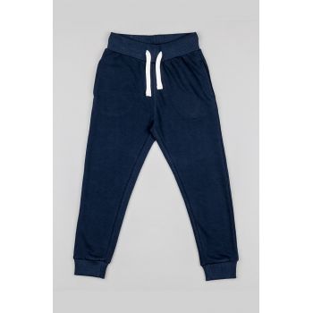 zippy pantaloni de trening pentru copii culoarea albastru marin, neted
