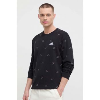 adidas bluză bărbați, culoarea negru, cu imprimeu IS1828