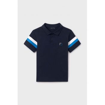 Mayoral tricouri polo din bumbac pentru copii culoarea albastru marin ieftin