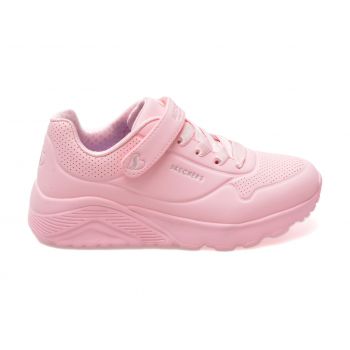 Pantofi sport SKECHERS roz, UNO LITE, din piele ecologica la reducere