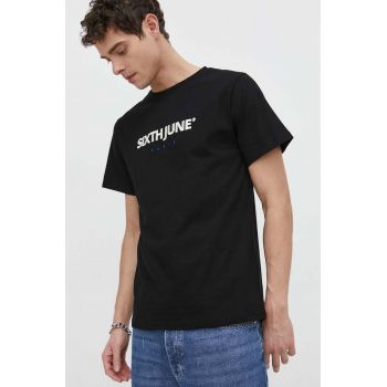 Sixth June tricou din bumbac barbati, culoarea negru, cu imprimeu